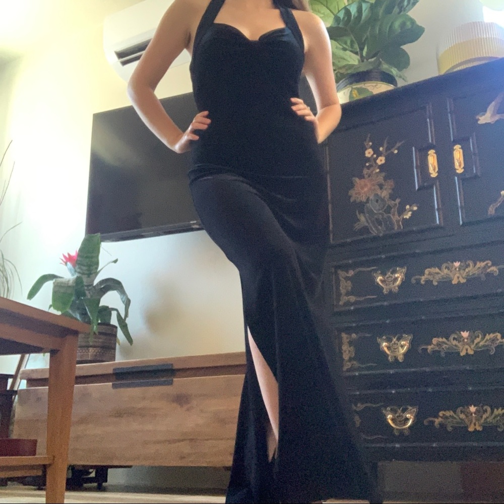 Vintage Hugo Buscati Black Velvet Dress Size Small